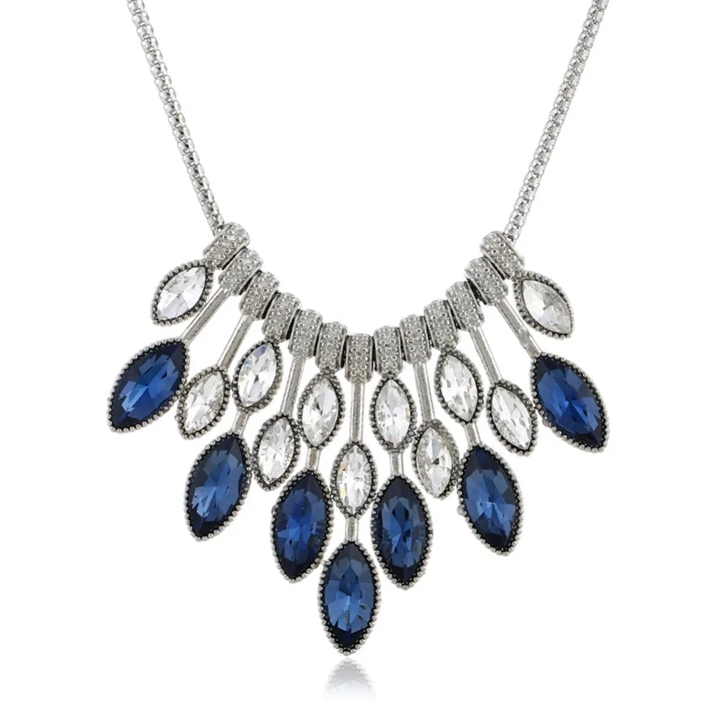 Модное массивное ожерелье хрустальные стразы кулон свитер колье роскошные