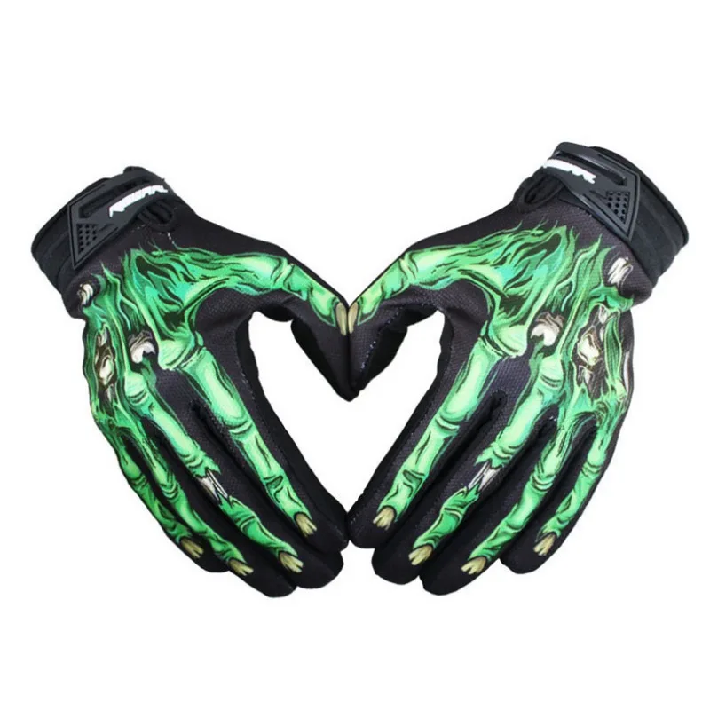 High Quality Mens Biker Racing Motorcycle Mitten Polyester Skeleton Goth Skull Bone Full Finger Gloves | Аксессуары для одежды