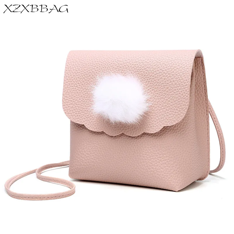 XZXBBAG женские сумки через плечо с милым помпоном и застежкой чехол для сотового