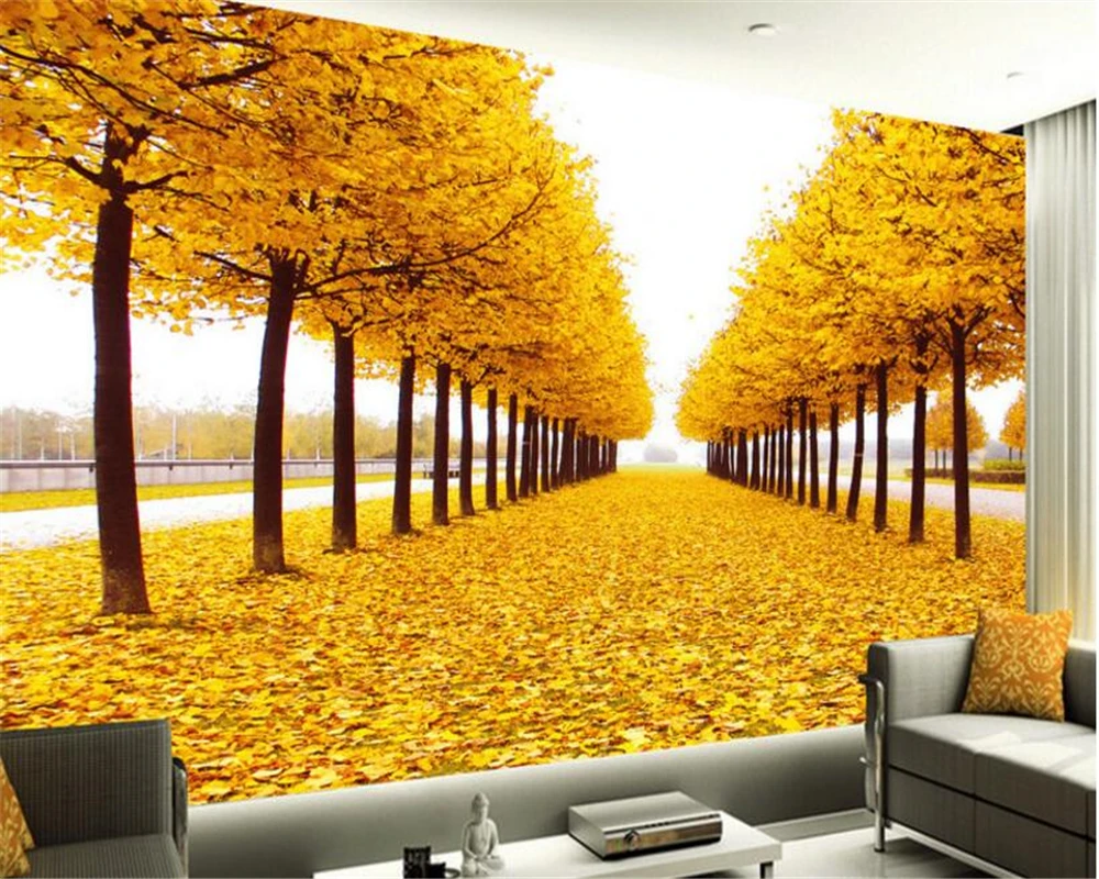 Большие декоративные 3d обои живопись личность фэнтези Модный пол золотой лист ТВ