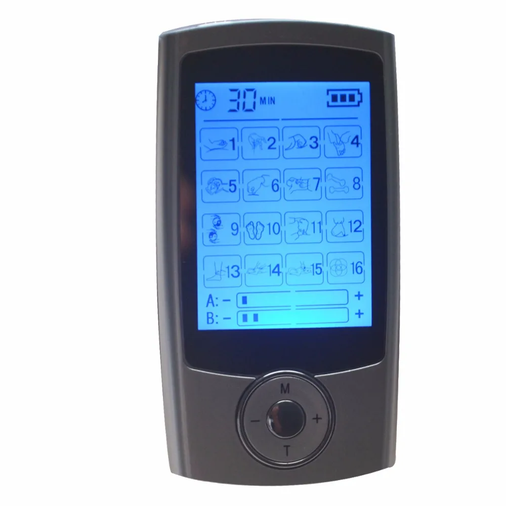 Новейший 16-режимный электронный цифровой массажер TENS/EMS Многофункциональная машина для массажа Shiatsu Deep Trigger Point Vibrate с двойным выходом.