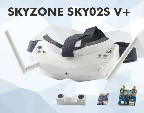 Skyzone SKY02S V + 5 8G 40CH 3D FPV Goggles w / VTX камера отслеживание головы HDMI DVR функция