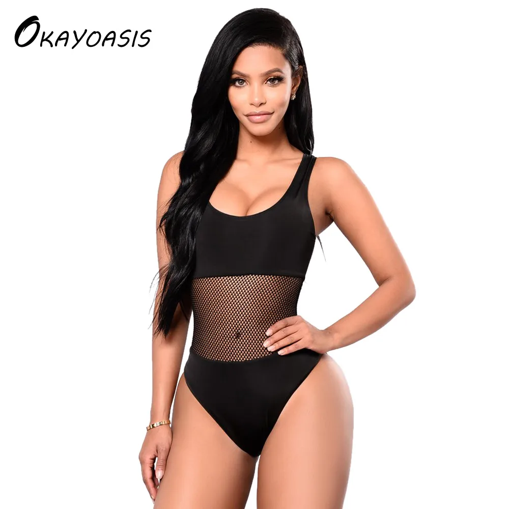 Super Sexy Backless Bodysuit Women Black Deep V-neck Sleeveless Jumpsuit Summer Beachwear Playsuit Romper Bodysuits | Женская одежда
