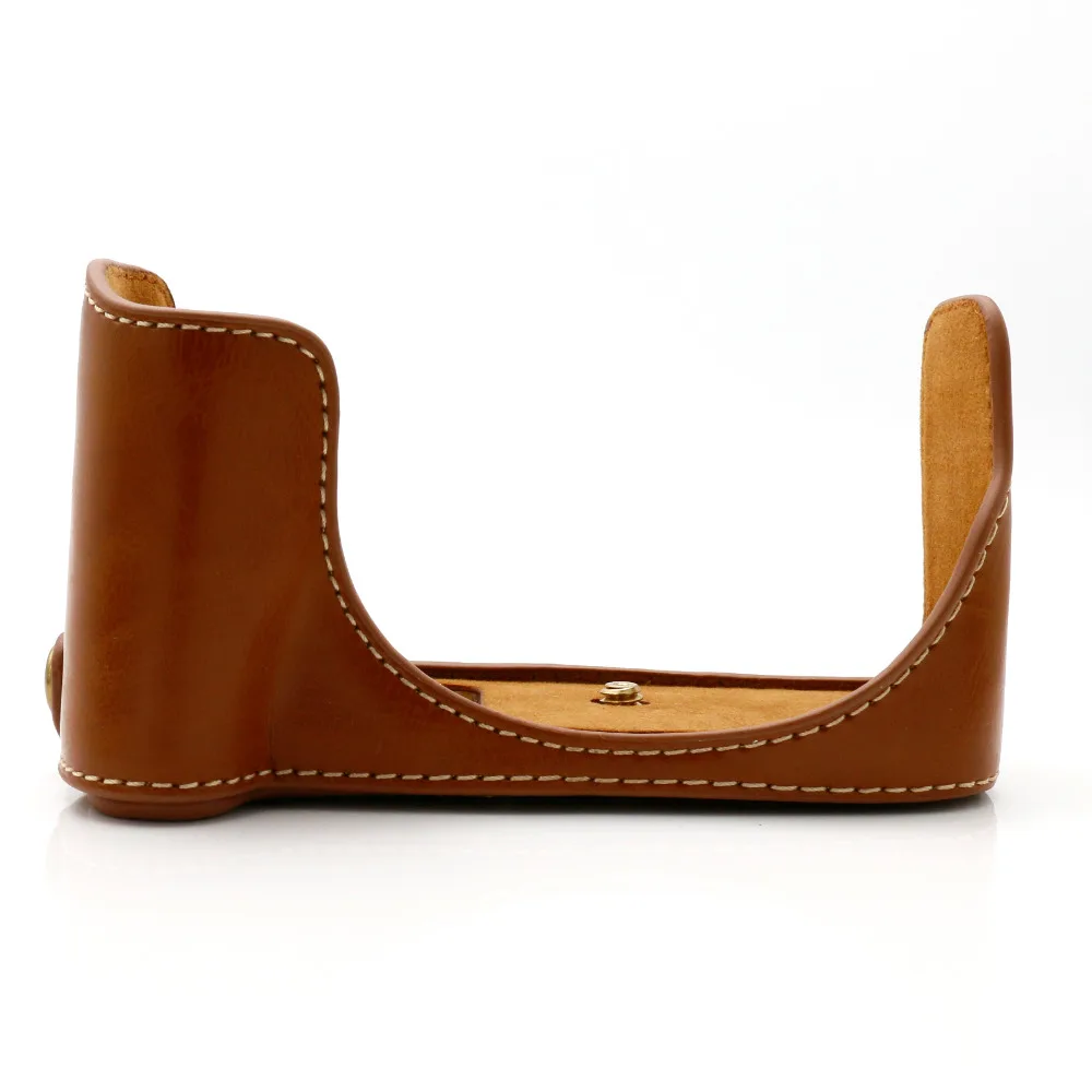 Новое поступление коричневый PU Половина корпуса камеры чехол для Canon 100D нижний -