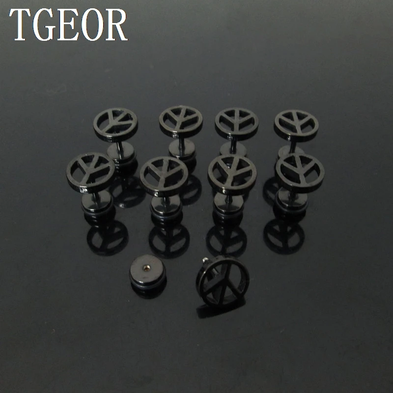 Подарок 1 пара черный lllusion мошенников серьги 2*6*5/9 мм Нержавеющая сталь мира