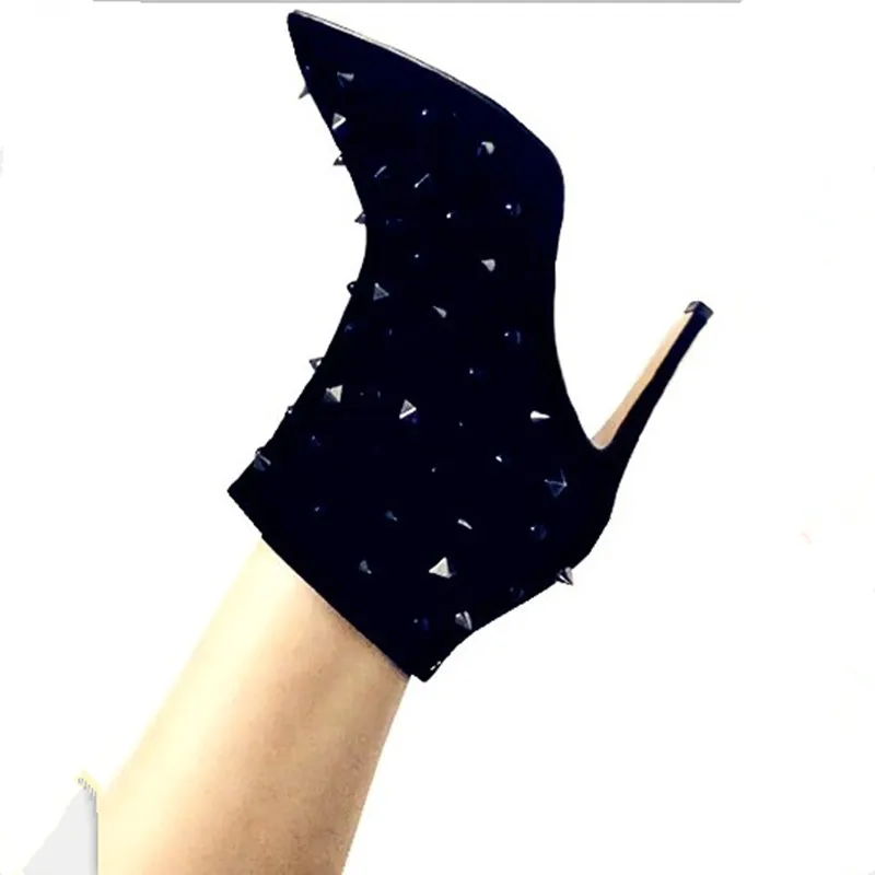 Sestito 2019 Новые Модные женские сексуальные весенние ботильоны с заклепками ботинки