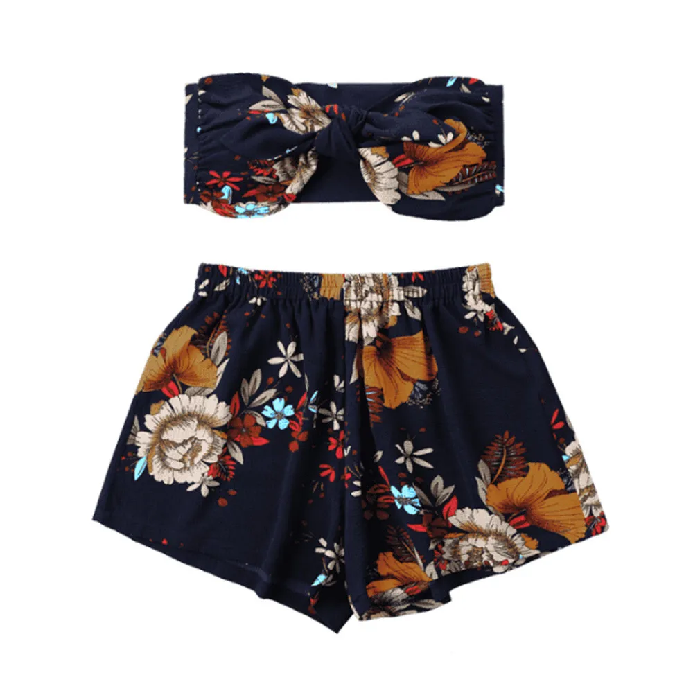 Женский пикантный комплект из двух предметов топ и шорты с цветочным принтом