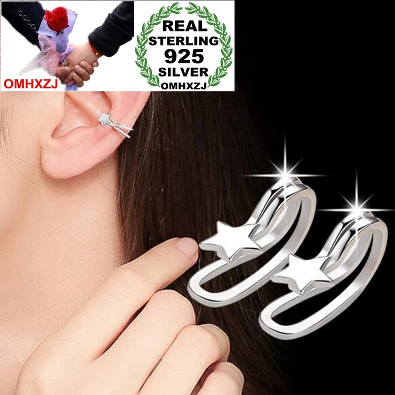 Серьги-гвоздики OMHXZJ без пирсинга из серебра 925 пробы с листьями