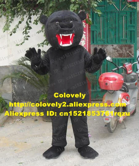 Костюм-талисман Savage с черным медведем комбинезон Mascotte мультяшным персонажем