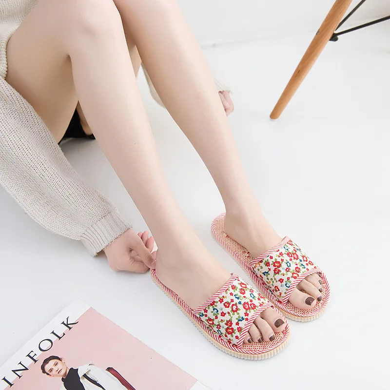 Домашние льняные тапочки для влюбленных холодной погоды мужские мягкие из