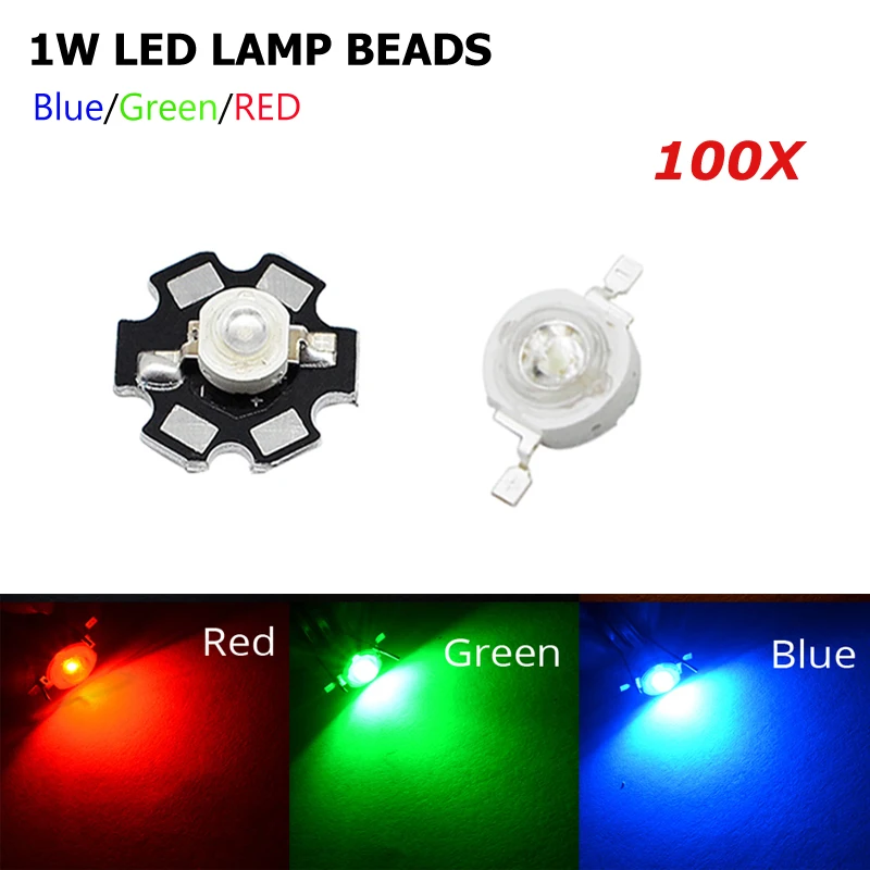 100 шт. светодиодный COB Чип зеленый красный синий бисер высокой мощности smd-лампы