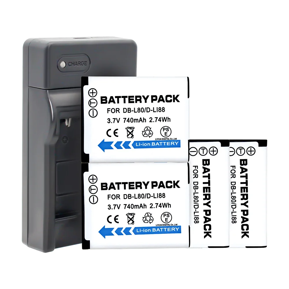 4 шт. аккумулятор и зарядное устройство для фотоаппарата | Электроника