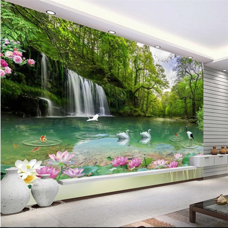 Beibehang фотообои с изображением пейзажа озера HD Сказочный фон для телевизора на