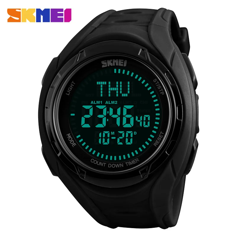 SKMEI Led Sports Watches Men Countdown World Time Compass Wristwatches Digital Watch 50M Water Resistant Relogio Masculino 1314 | Наручные