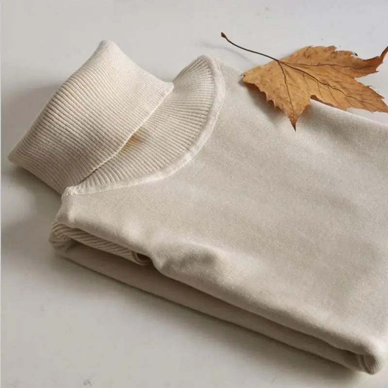 Осенне-зимний офисный Женский вязаный водолазка тонкий 11 сплошной цвет женский