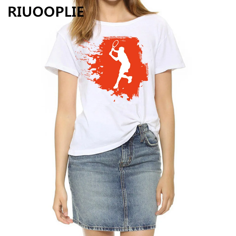 RIUOOPLIE играть в красный рисунок принт футболки хлопок короткий рукав Забавный
