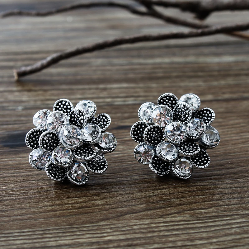 COWNINE женские модные ретро клипсы белый цветок со стразами корзина свадебный