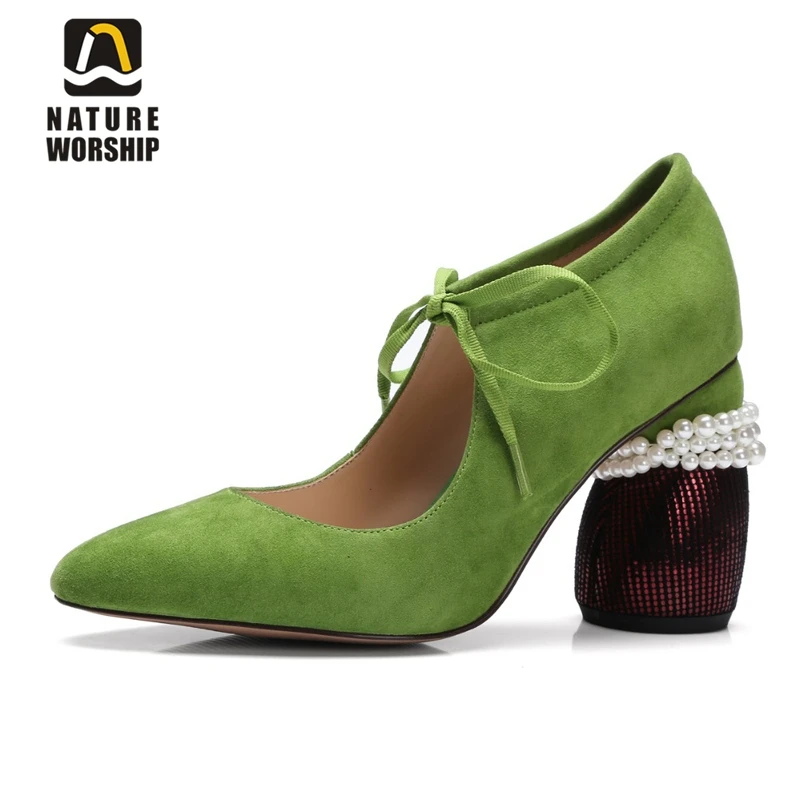 Туфли Mary janes женские из натуральной кожи на каблуке с острым носком | Обувь