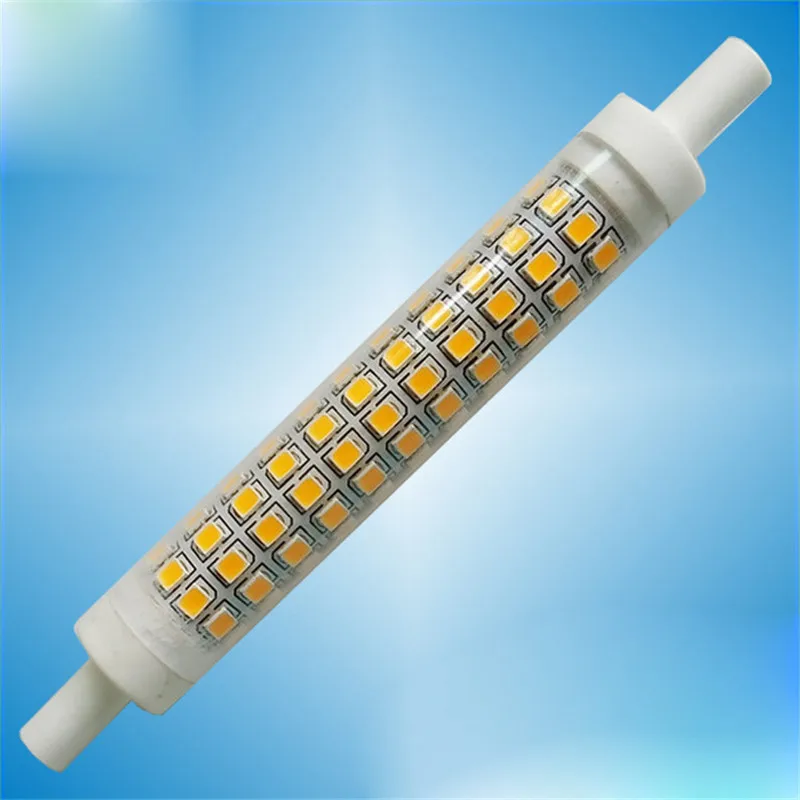 Керамика тела r7s светодиодный светильник 10 Вт 15 SMD2835 78 мм 118 R7S лампочка 220V диаметр