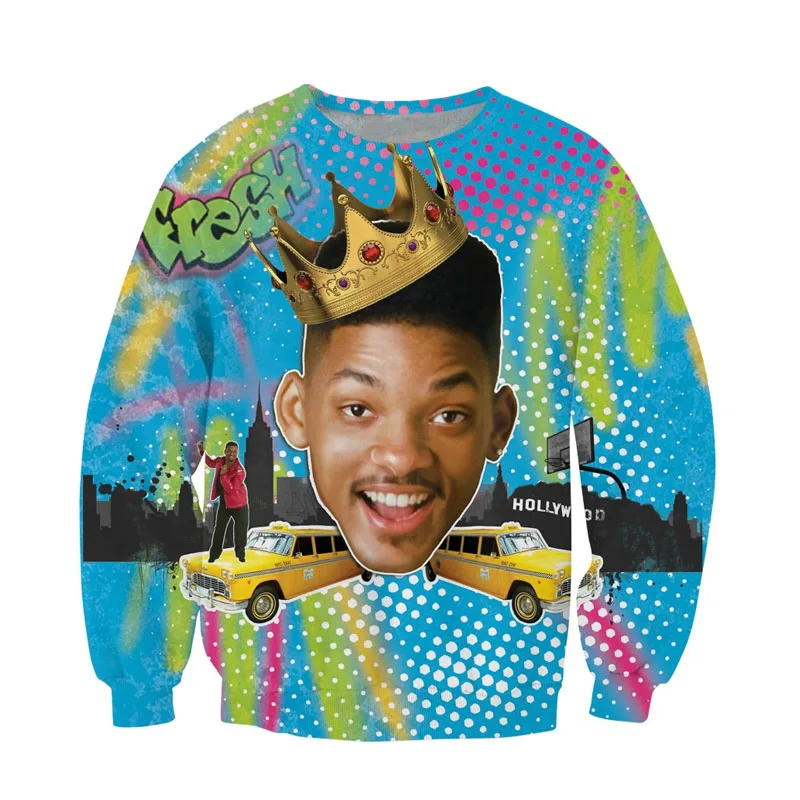 Raisevern модные 3D худи будет Smith Fresh Prince of Bel Air принт толстовка с длинными рукавами и