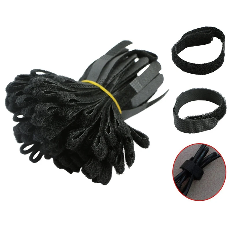 100 шт. многоразовые нейлоновые кабельные ремни черный кабель шнур ремешок