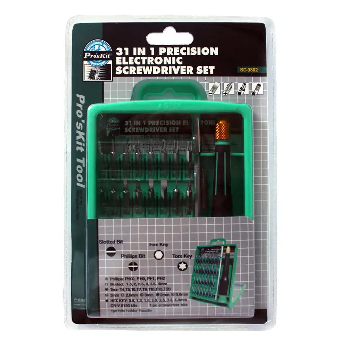 Набор прецизионных электронных отверток Pro'sKit SD-9802 31 в 1 | Инструменты