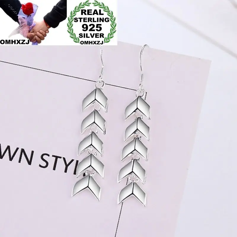 OMHXZJ оптовая продажа Индивидуальные Модные женские серьги из стерлингового