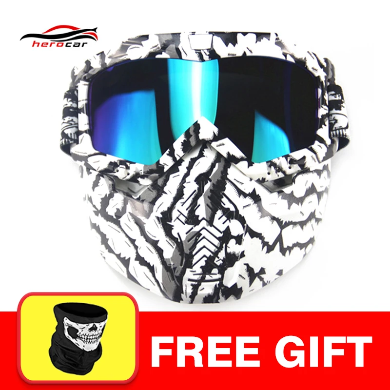 Крутая мотоциклетная модульная маска Съемные очки и фильтр для рта Oculos