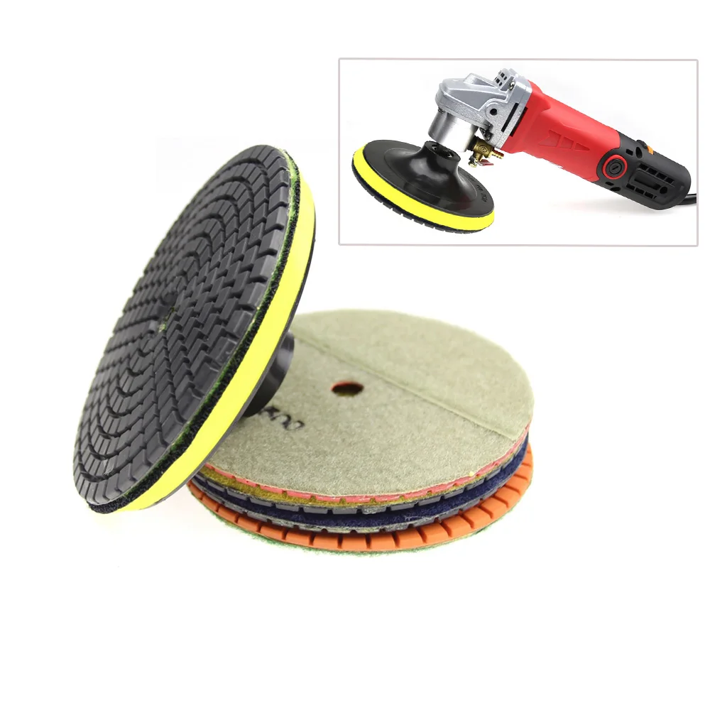 Диск для мокрого шлифования 6 дюймов/150 мм 5 шт. + 1 резервный держатель M14 полировки