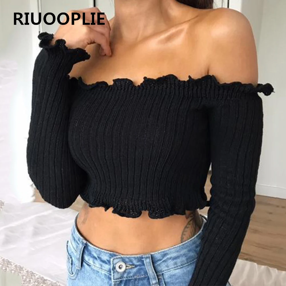 RIUOOPLIE женский летний сексуальный укороченный Топ без бретелек с открытыми