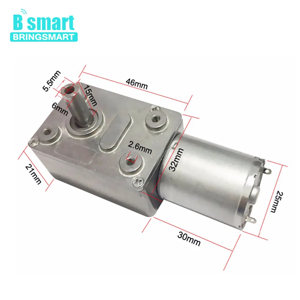 Мотор-редуктор Bringsmart JGY-370 12 В небольшой электродвигатель постоянного тока 6 в