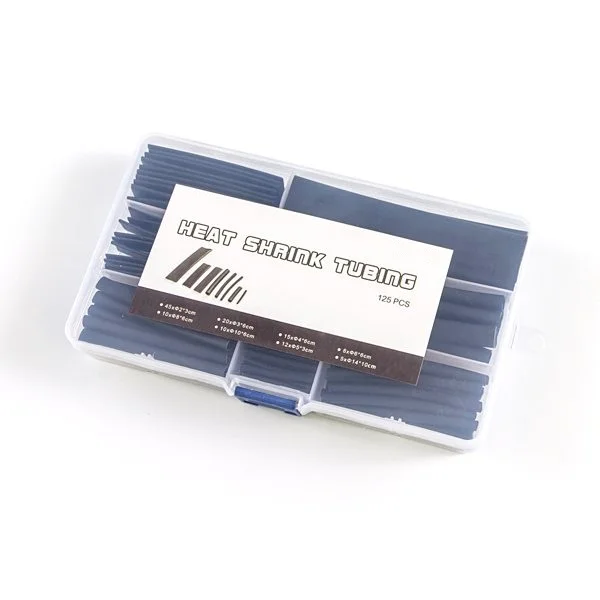 Набор черных термоусадочных трубок 125 шт. | Электроника