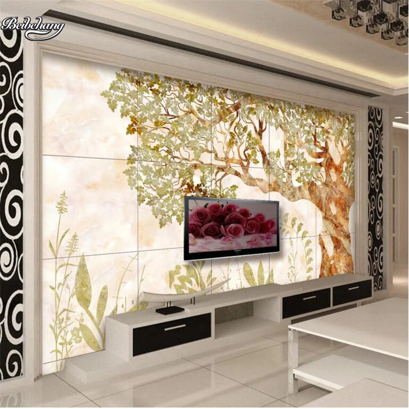 Абстрактные деревья цветы искусство фарфор ТВ фон стена зенит на заказ большой фреска нетканые обои обои.