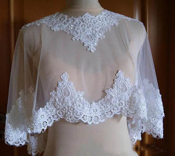 Свадебная накидка с блестками и аппликацией накидка-болеро для невесты