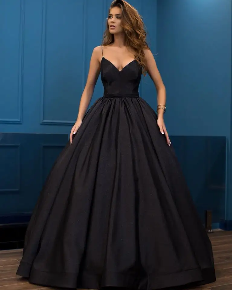 Black Straps Ball-Gown Prom Dress rochii de seara Evening-Gown Formal Long Cheap | Свадьбы и торжества