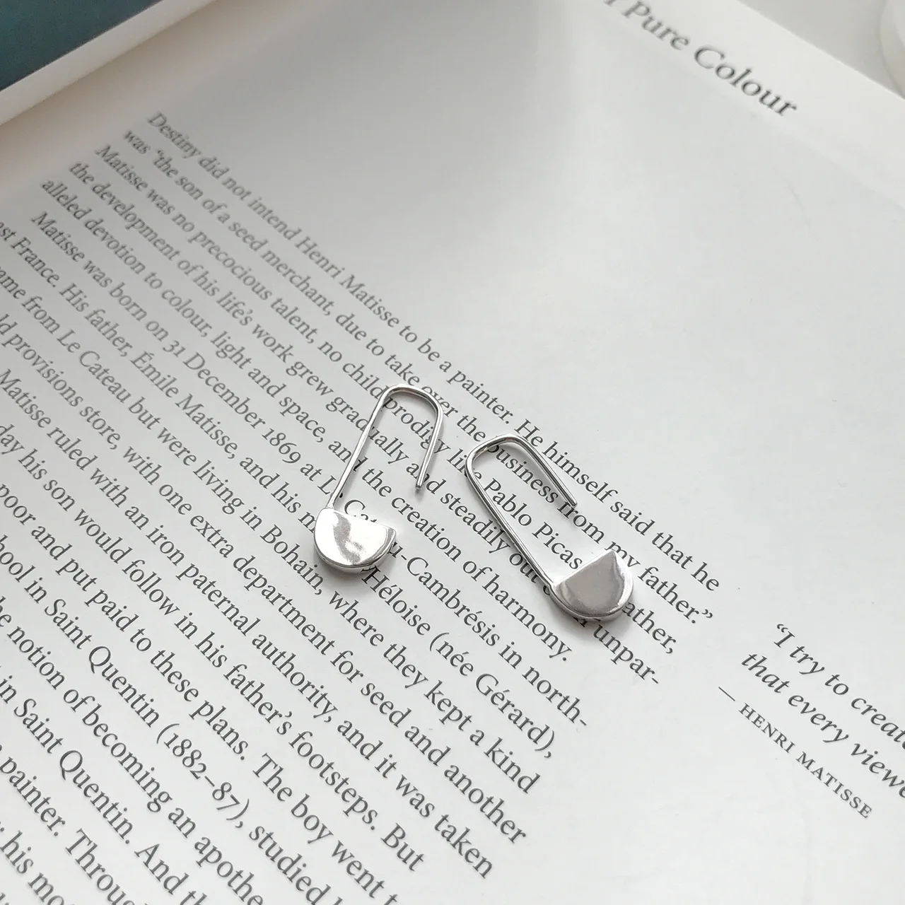 Корея S925 чистого серебра минималистский геометрический тип личности скрепки