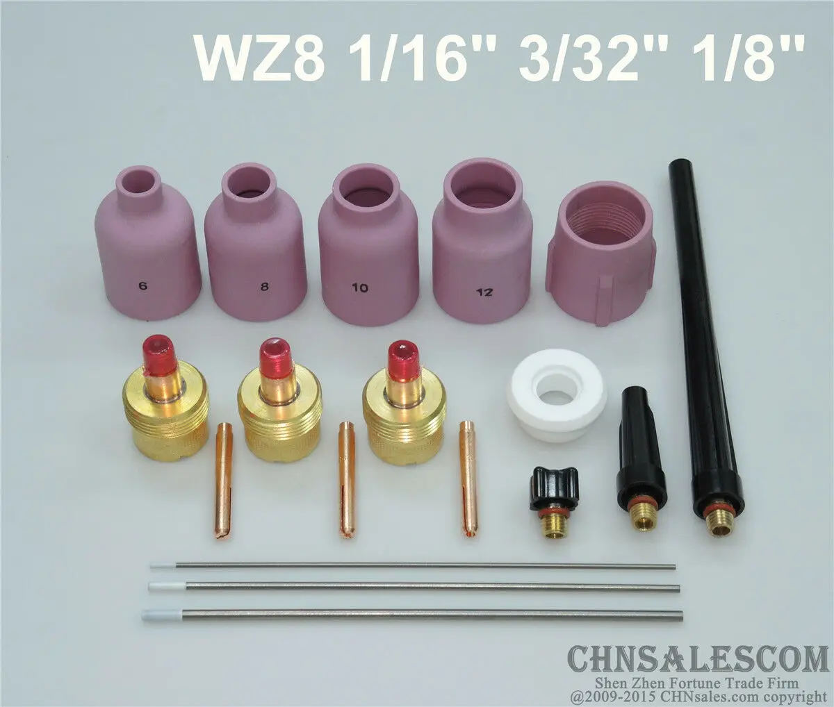 Крупные газовые линзы CHNsalescom 18 шт. лампа для газовой горелки WP-9/20/25 WZ8 вольфрам 1/16