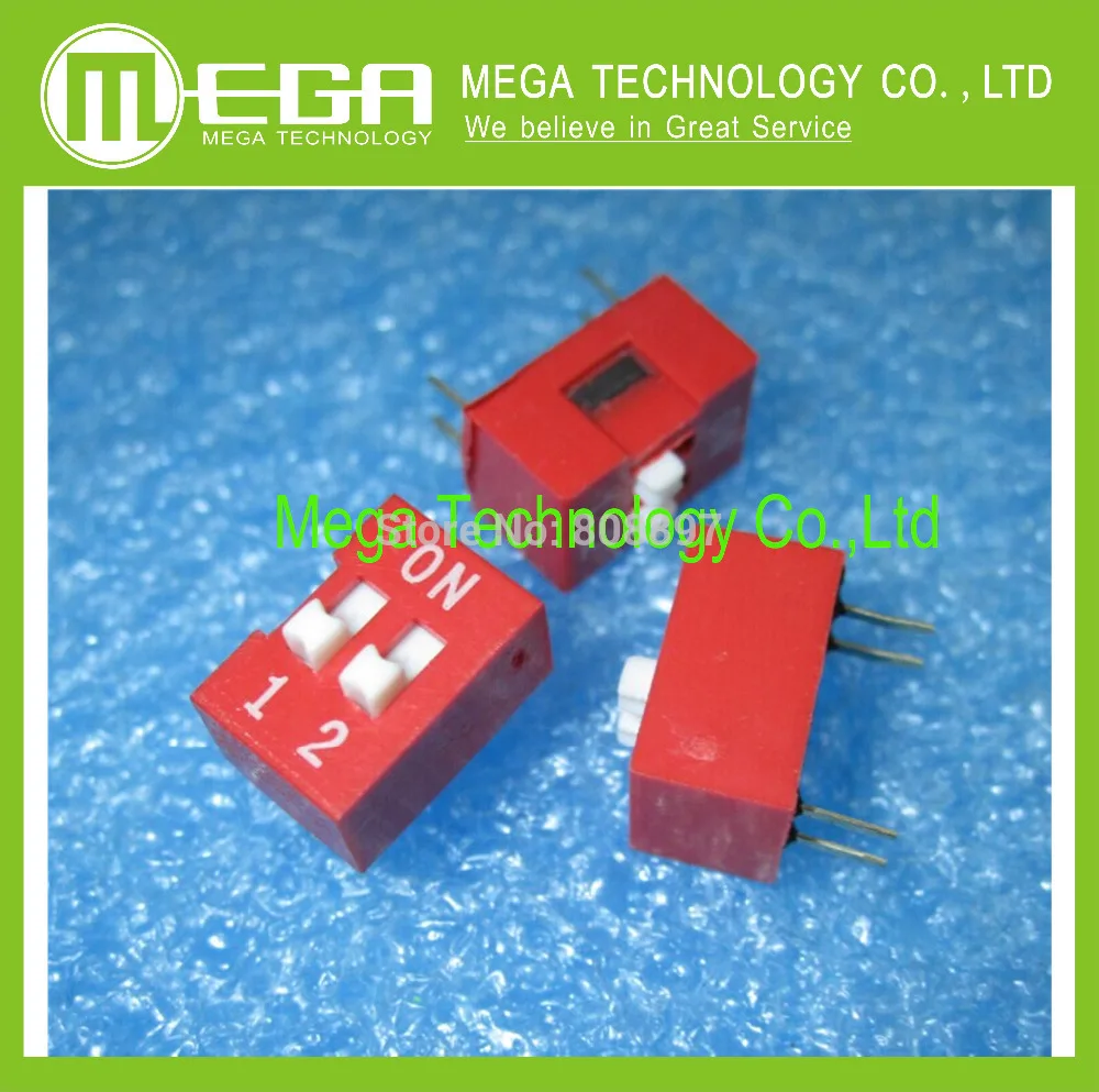 100шт 2P 2 Позиция DIP 2.54мм Шаг Ряд 4 Пин