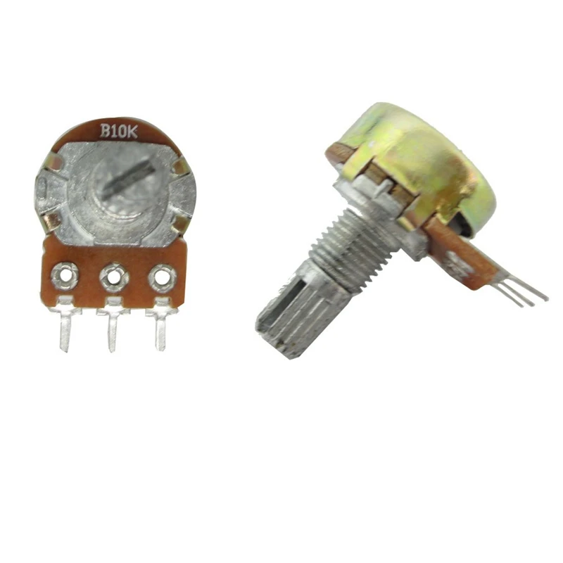 10 шт. B10K линейный 10k потенциометр 15 мм вал с гайками и шайбами горячая Распродажа
