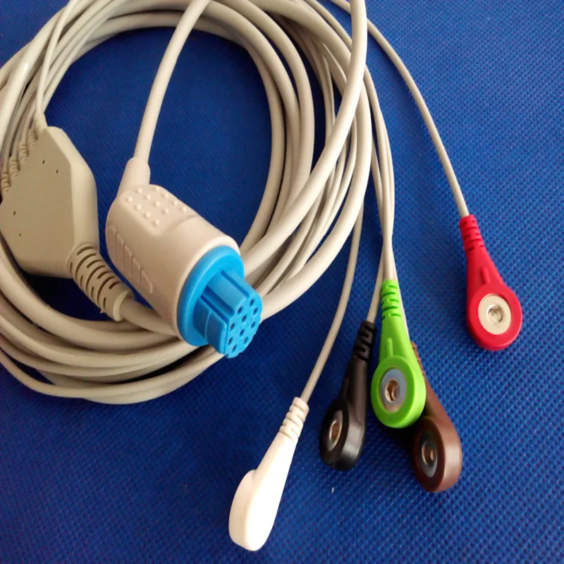 Совместимость с Datex-Ohmeda AS/3 CS/3 S/5 Cardiocap 1 ECG кабель Leadwires 5 проводов терпеливый