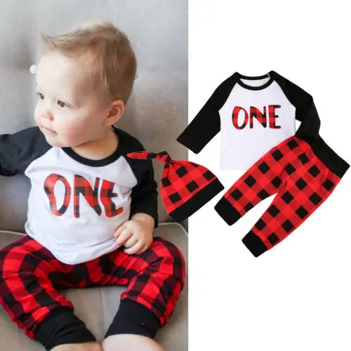 Комплект одежды для маленьких мальчиков футболка с длинным рукавом штаны шляпа 3