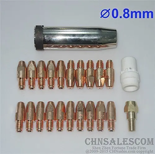 CHNsalescom 23 PCS MB 36KD MIG/MAG Welding Air cooled Gun Contact Tip 0.8x30 M8 Gas Nozzle | Инструменты