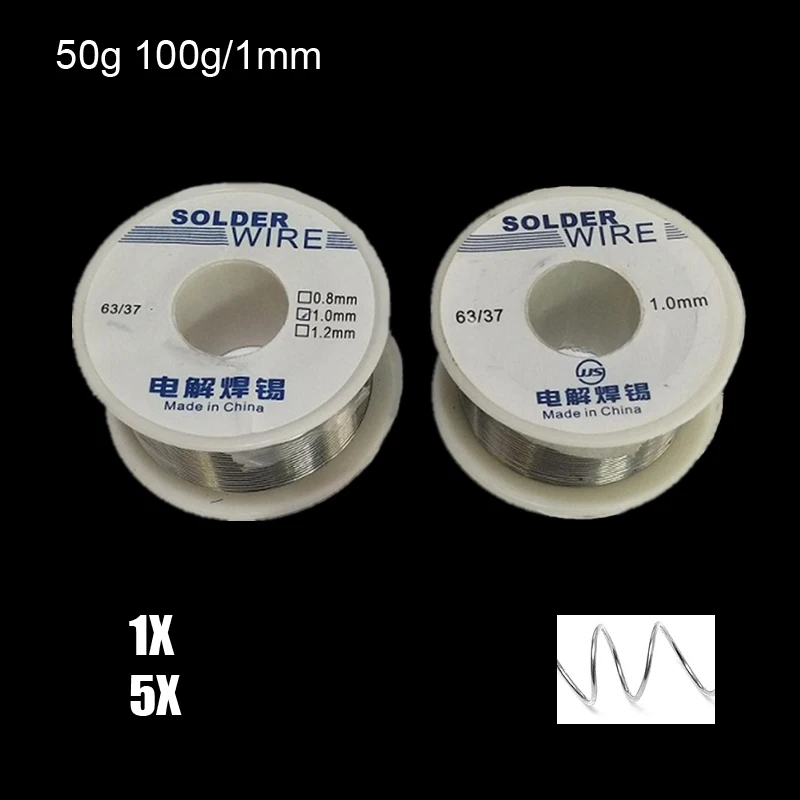 1/5pcs 1mm Tin Flux Weldring Low Melt 63/37 Roll Reel 50g/100g Rosin Core Solder Wire | Инструменты