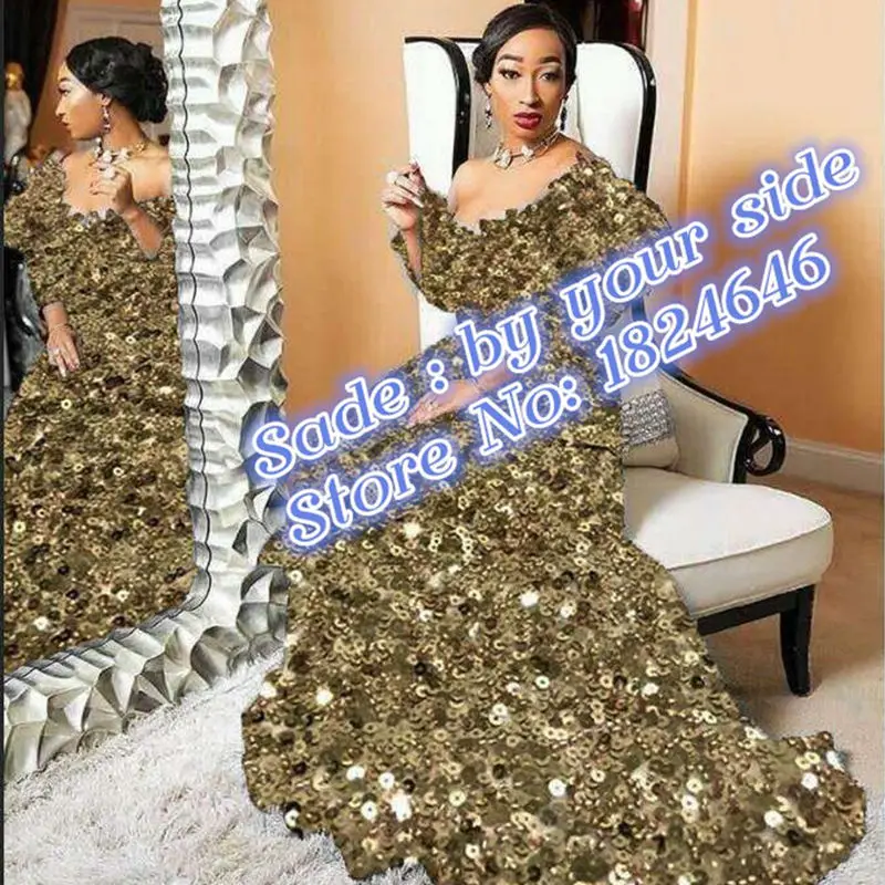 Простой Золотой Тюль кружевная ткань супер качество Африканский шнур