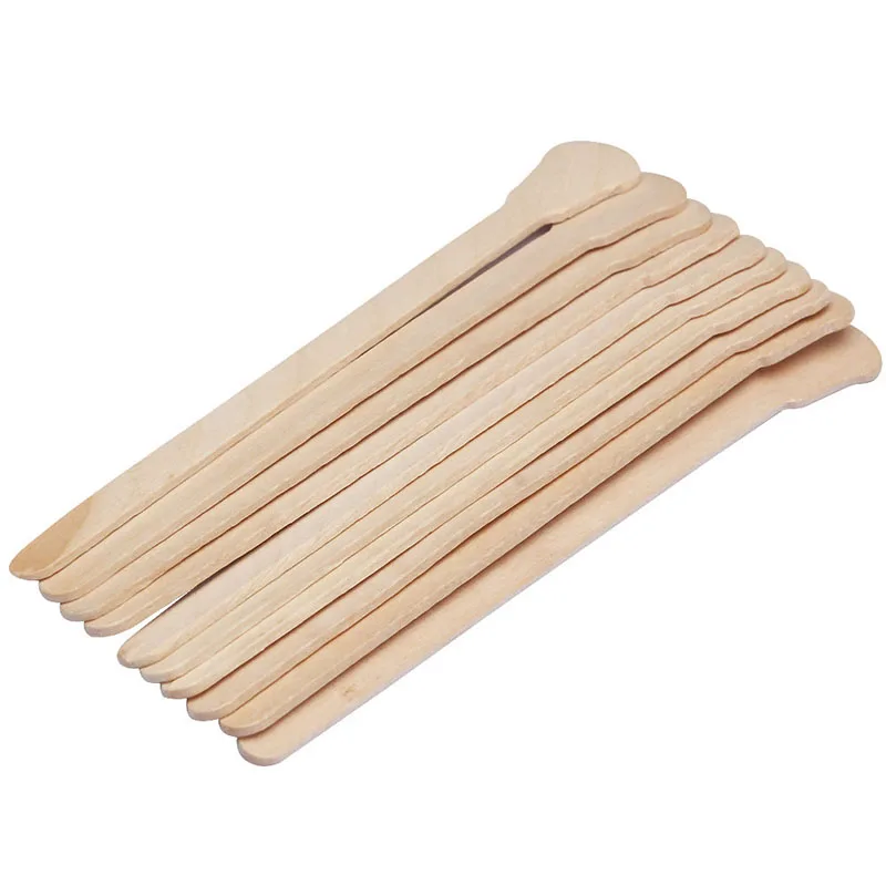 10Pcs Wooden Waxing Wax Spatula Tongue Depressor Bamboo Sticks for Eyebrow Facial Hair Removal Tools Applicator Depilatory | Красота и