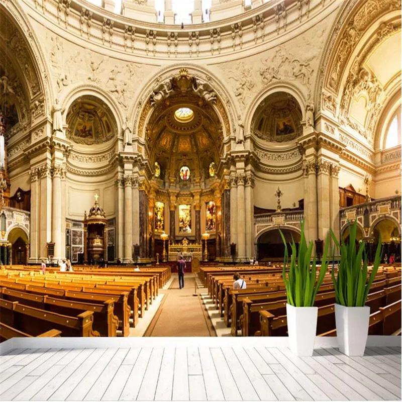 Фотообои beibehang блестящие Серебристые шелковые нетканые обои для церкви