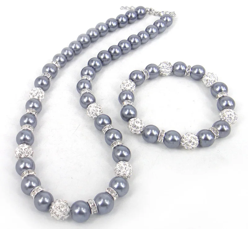 Кристальные разделители 8 мм и 10 Серый Стеклянный Жемчуг шарики ожерелье браслет