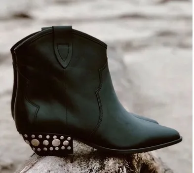 Женские ботильоны на квадратном каблуке Sestito весенние сапоги без шнуровки с