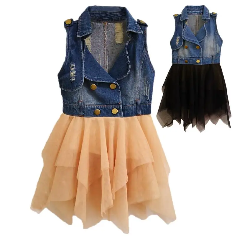 Платья для девочек вечернее платье-пачка из джинсовой ткани детей одежда | Мать и