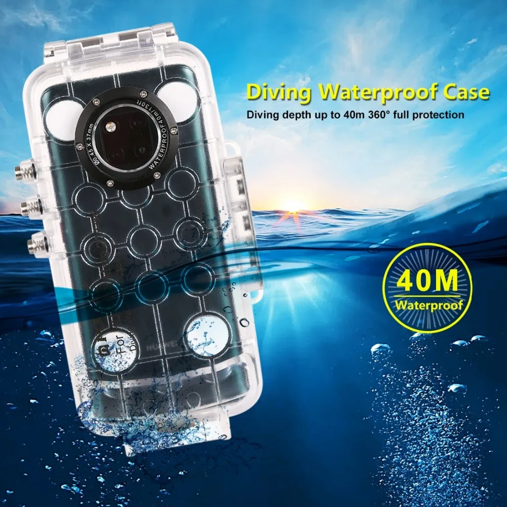 Puluz New 40m/130ft Underwater Waterproof Diving Housing Photo Video Taking Cover Phone Case for Huawei Mate 20 Pro | Мобильные